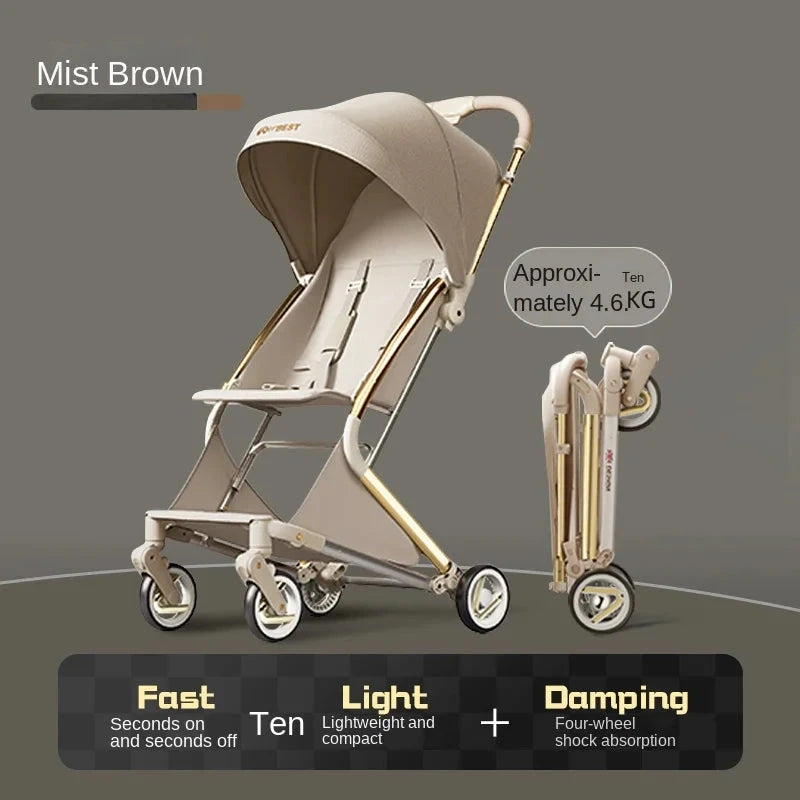 New Baby Stroller Children Walking Baby God Lightweight Folding Pocket Car Kid's Baby  Four Wheels Stroller Push Umbrella Car GlowCart