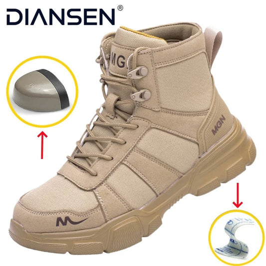 Steel Toe Safety Shoes Men Women, Anti-Puncture Anti-Smash Non Slip Industrial Work Boots, Lightweight Protection Tactical Boots GlowCart