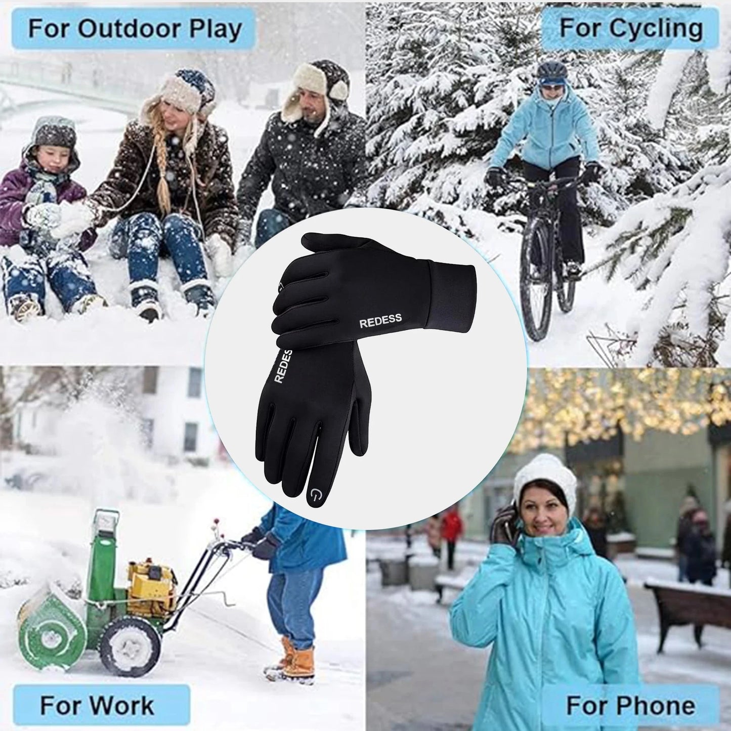 Winter running warm gloves, touchscreen gloves, suitable for GlowCart
