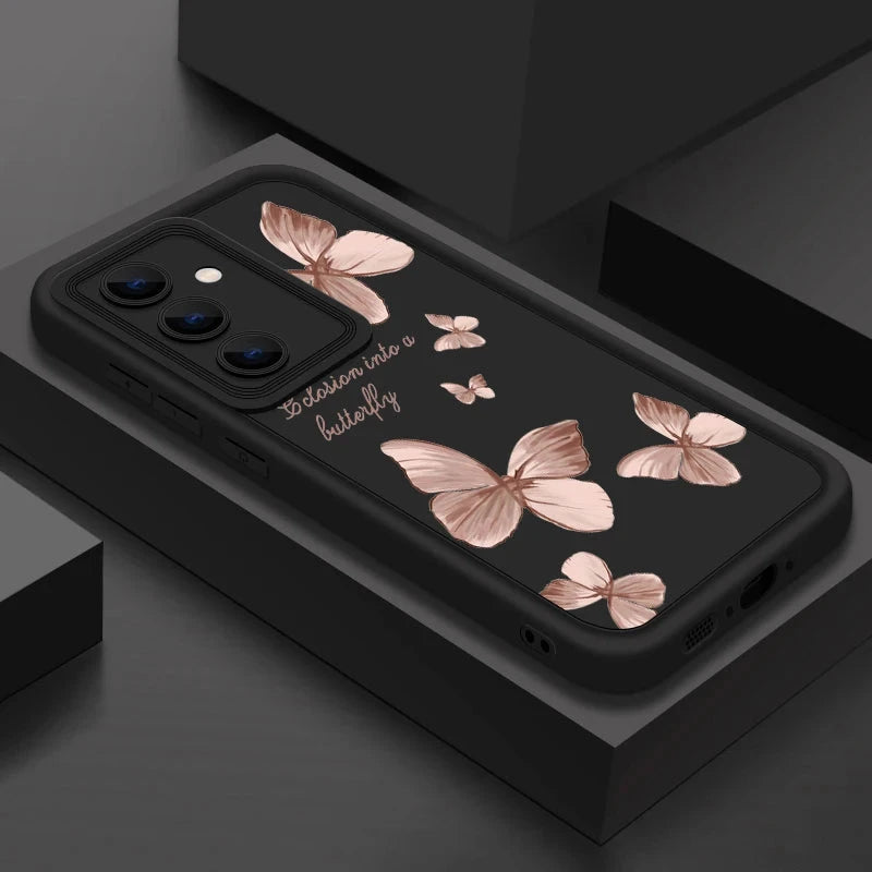 Gold Butterfly Soft TPU Case For Samsung Galaxy A55 A17 A54 GlowCart