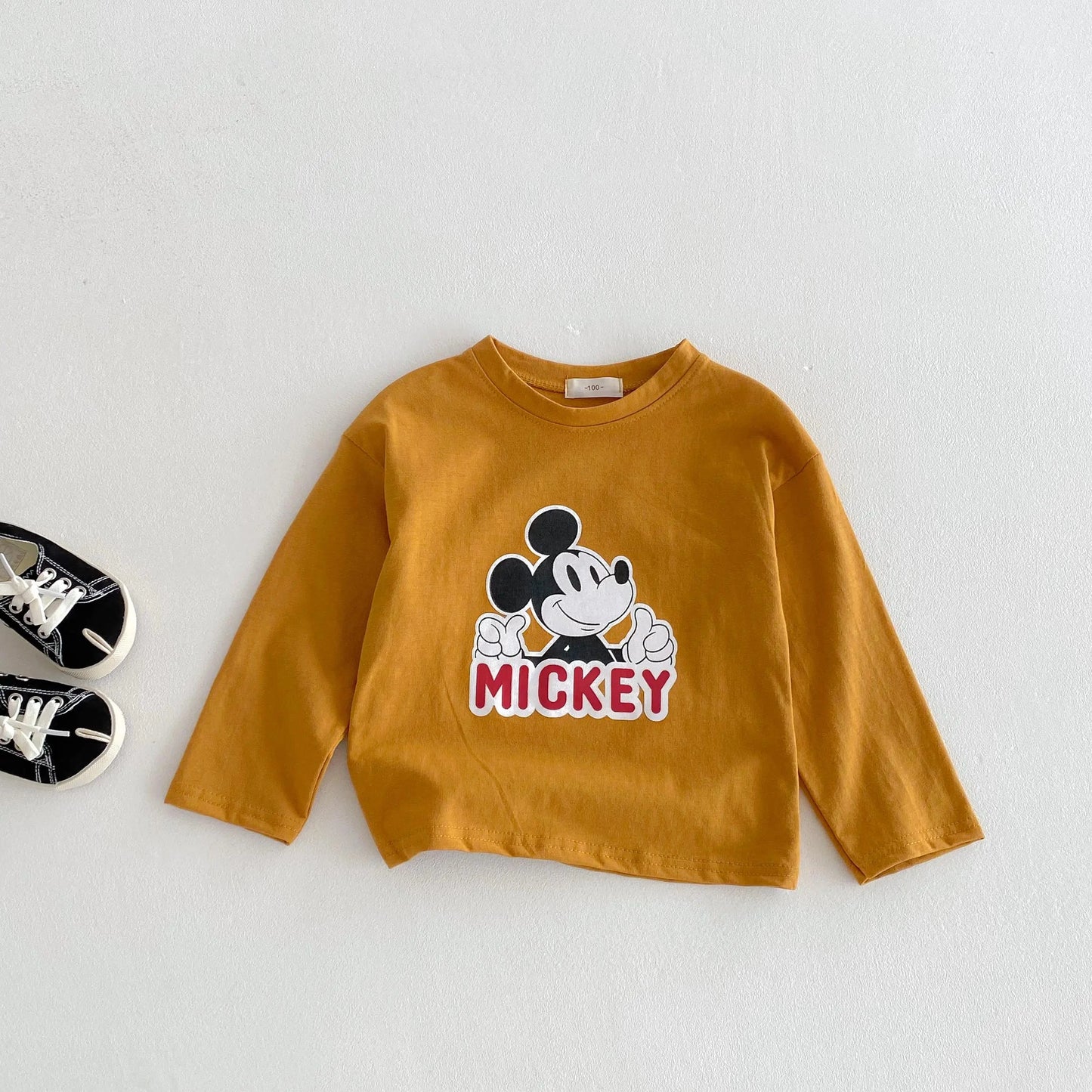 Autumn Boy Girl Baby O-neck Solid Bottoming Shirt Children Simple Casual Long Sleeves T-shirt Kid Cotton Tops Infant Unique Tees GlowCart