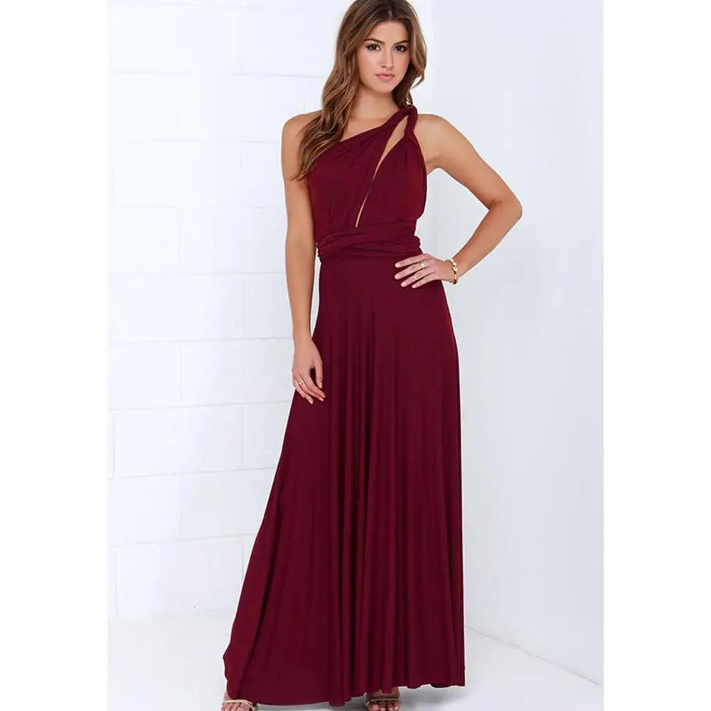 Sexy Women Multiway Wrap Convertible Boho Maxi Club Red