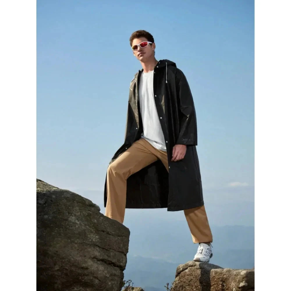 Raincoat Waterproof EVA Adults Thicken Hooded Raincoat Women GlowCart