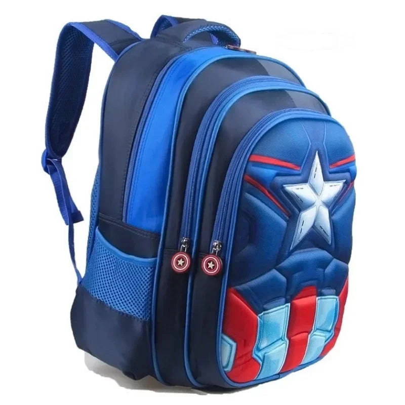 Primary school student cartoon schoolbag boy backpack kindergarten 3D three-dimensional hard shell Captain America backpack GlowCart