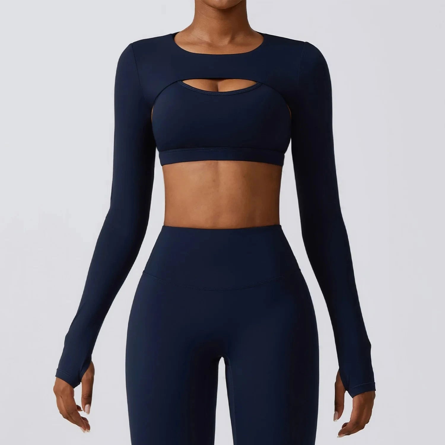 Women Crop Tops Long Sleeve Breathable Running T-Shirts Gym Sports Top with Pad Yoga Shirts Fitness Workout Yoga Clothing GlowCart