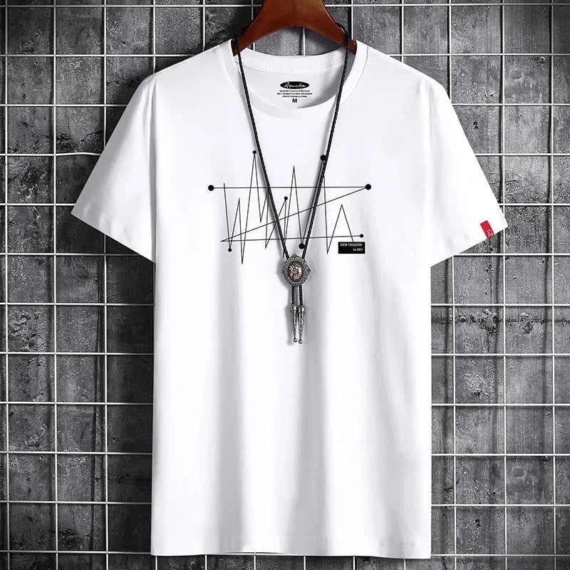 Manga Tshirt Tops Oversize Men Loose Tee 100% Cotton Fashion GlowCart