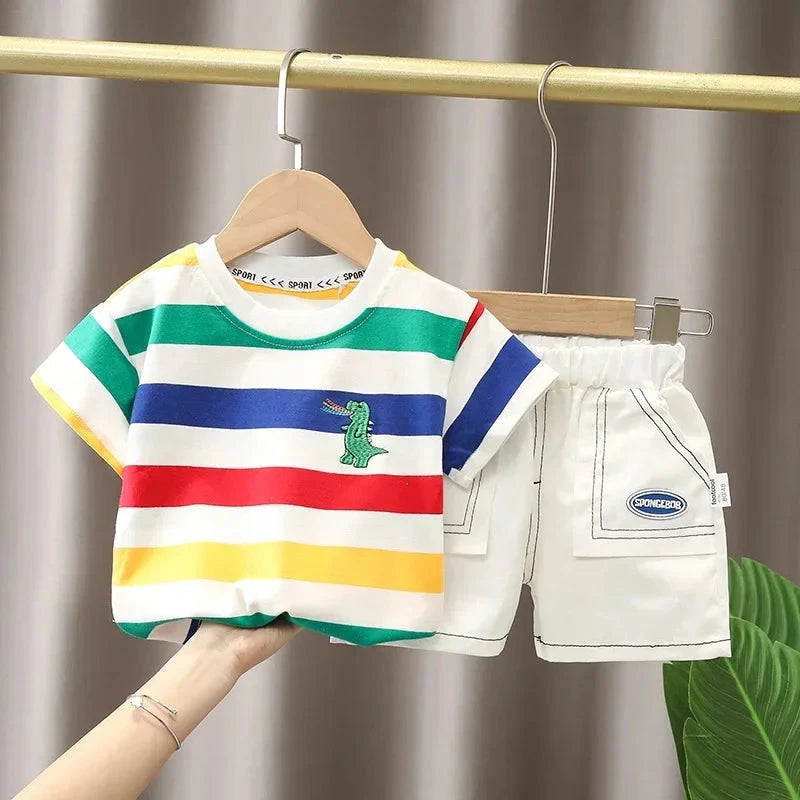 Children Clothing mother Kids Clothes Children's Sets Boys T-shirt Shorts Summer Cotton Short sleeve fashion Suit2PCS GlowCart