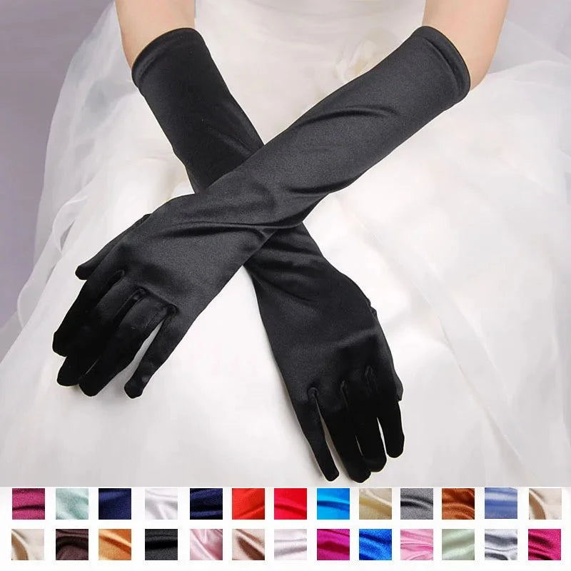 Classic Adult 21 Colors  Elbow Stretch Satin Finger 38 cm GlowCart