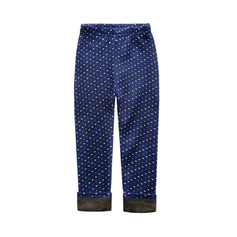 Children's Clothes Girl Pants Autumn Winter Fleece Keep Warm Leggings Tights For Girls Vintage Floral Warm Trousers 2-11 Year GlowCart