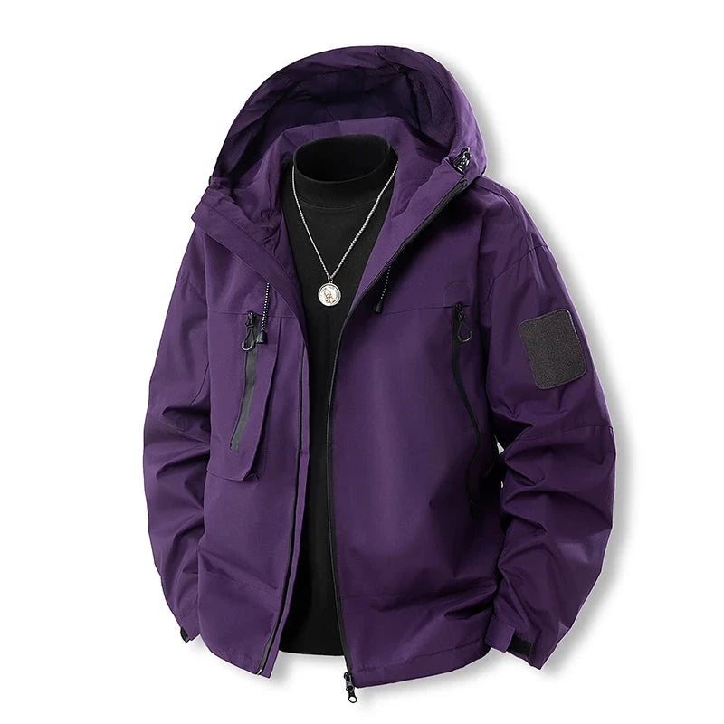 CHRLCK Men's Waterproof Hiking Jacket Purple Women Windproof GlowCart