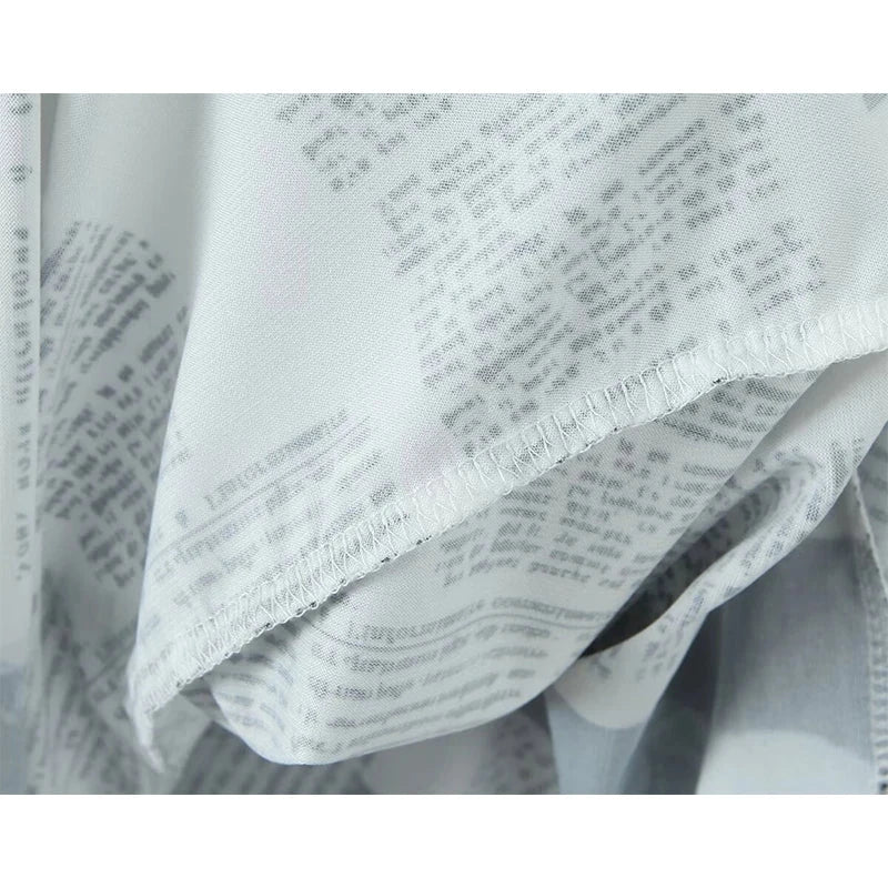 YENKYE New Women Newspaper Letter Print Irregular Hem Sling GlowCart