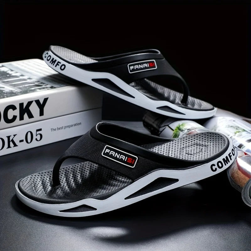 1 Pair  Beach Sandals Shower Shoes Men'S Stylish Lightweight Flip-Flops Comfortable Thong Sandals Camping Casual Attire GlowCart