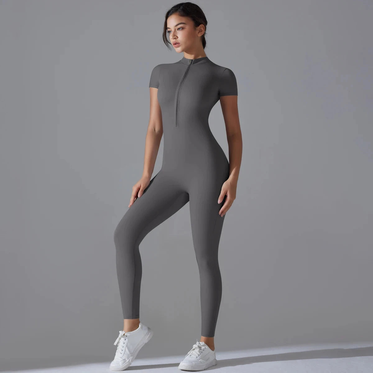 Yoga Set Women's Jumpsuits One-Piece Suit Zipper Short GlowCart
