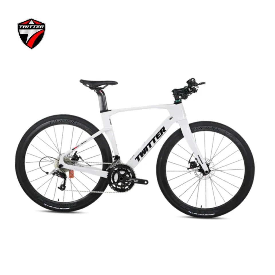 TWITTER GRAVEL-V3 Wheel Peak EDS radio variable 13speed Flat handlebar full carbon fiber gravel road bike hydraulic disc brakes GlowCart