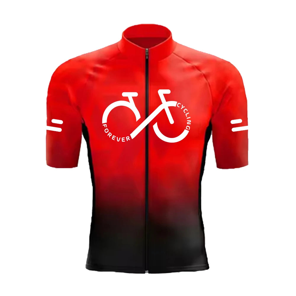 Cycling Jersey Set 2025 Summer Ropa Ciclismo Men's Short Sleeve Bicycle Cycling Clothing Gradient Color Breathable MTB Bike Wear GlowCart