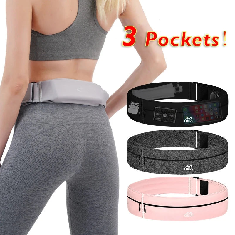 Invisible Sports Hydration Belt Bag Running Phone Belt Waist Pack With Water Bottle Holder for Men Women Cycling Hiking Walking GlowCart