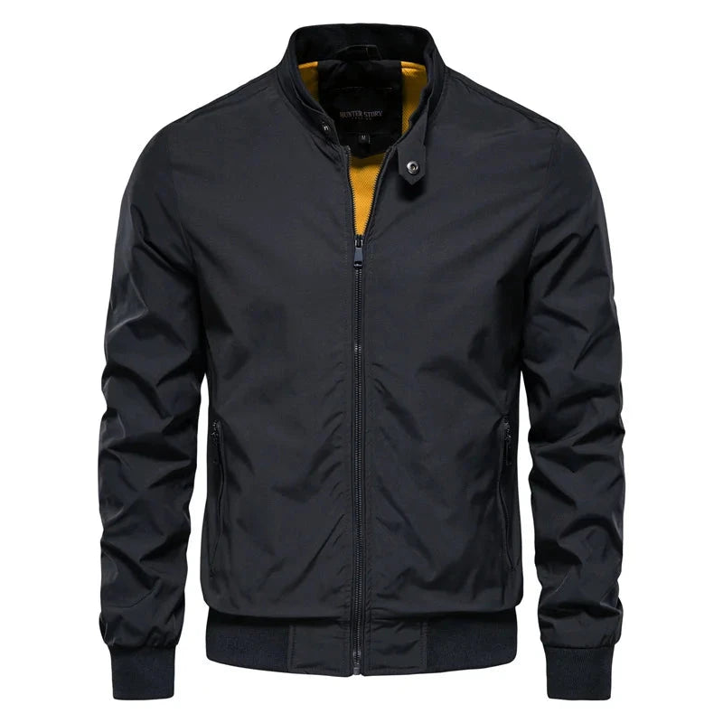 AIOPESON Solid Color Baseball Jacket Men Casual Stand Collar GlowCart