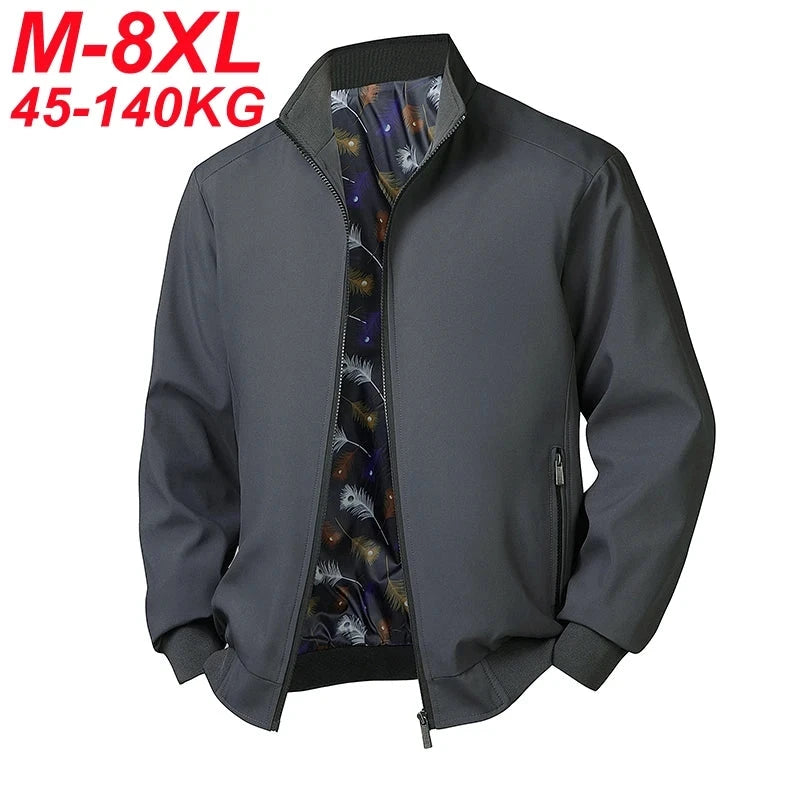 Plus Size 6xl 7xl 8xl Jacket Men Casual Autumn Spring Stand GlowCart