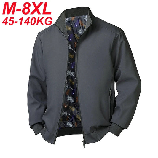 Plus Size 6xl 7xl 8xl Jacket Men Casual Autumn Spring Stand GlowCart