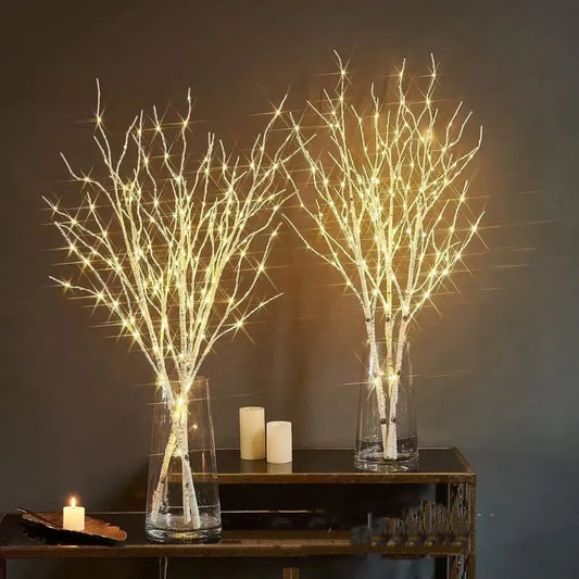 1 PC White Birch Branch Light LED Festive Lights Battery Operated For Christmas Party Wedding Decoration Twig Outdoor Lights GlowCart
