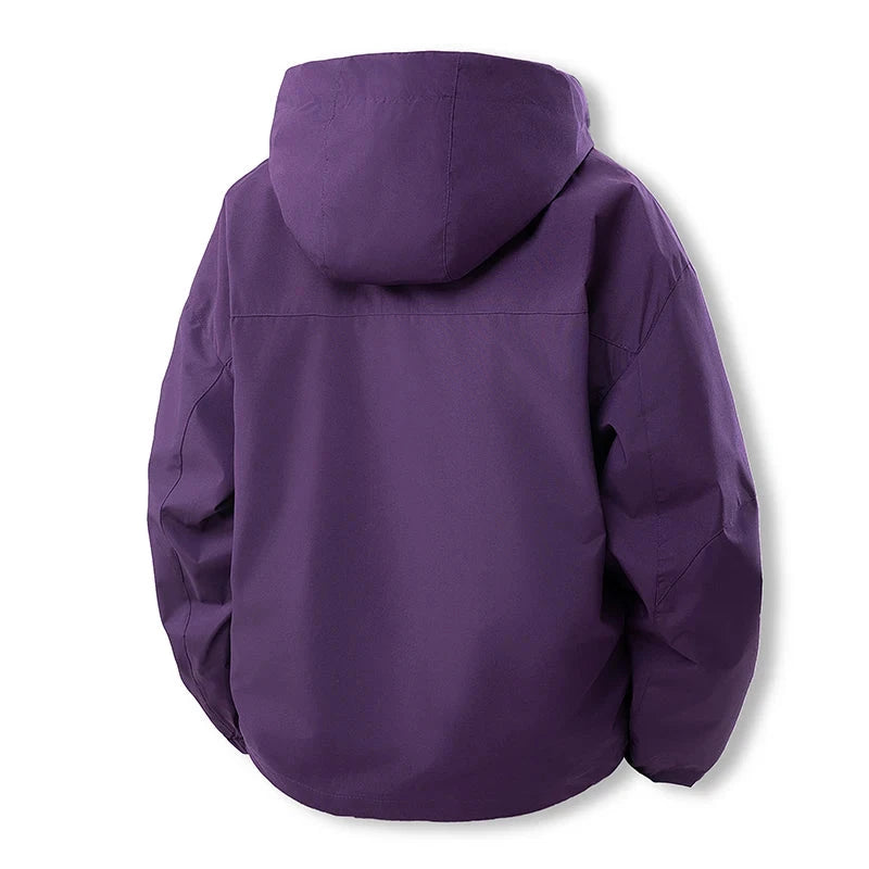 CHRLCK Men's Waterproof Hiking Jacket Purple Women Windproof GlowCart