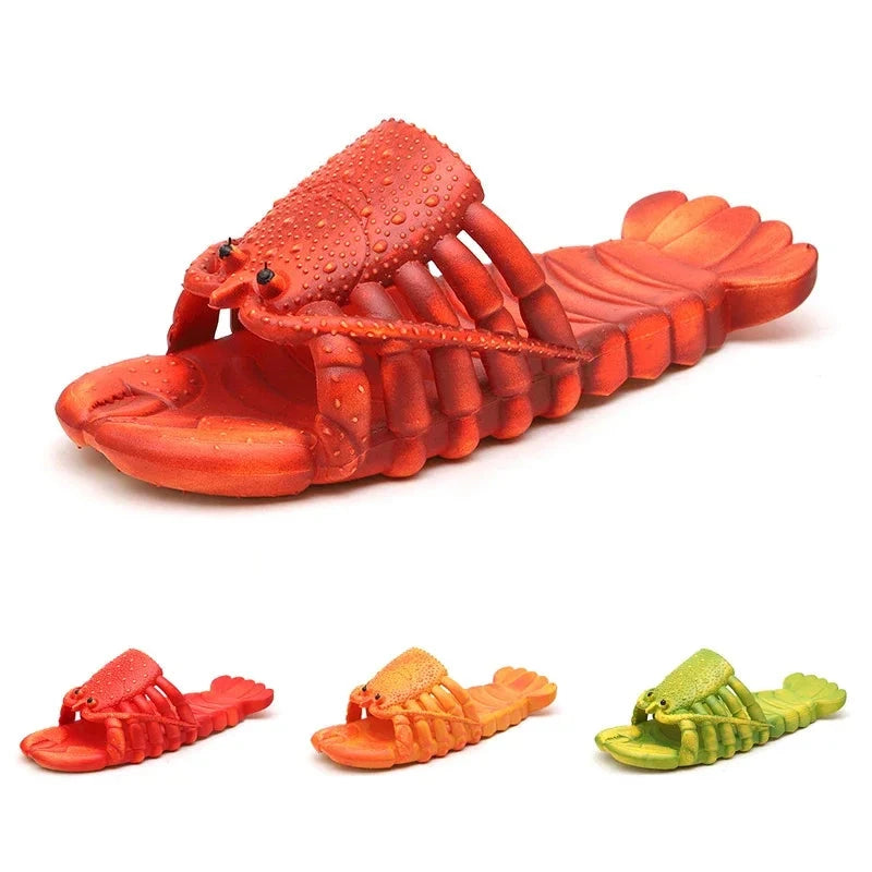 EOFK Lobster Slippers Women Funny Animal Summer Flip Flops Cute Beach Shower Casual Unisex Big Size Soft Home Slides GlowCart