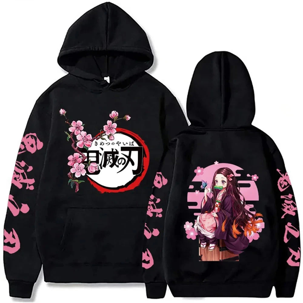 Harajuku Demon Slayer Plus Size Hoodie Kamado Nezuko Graphic GlowCart