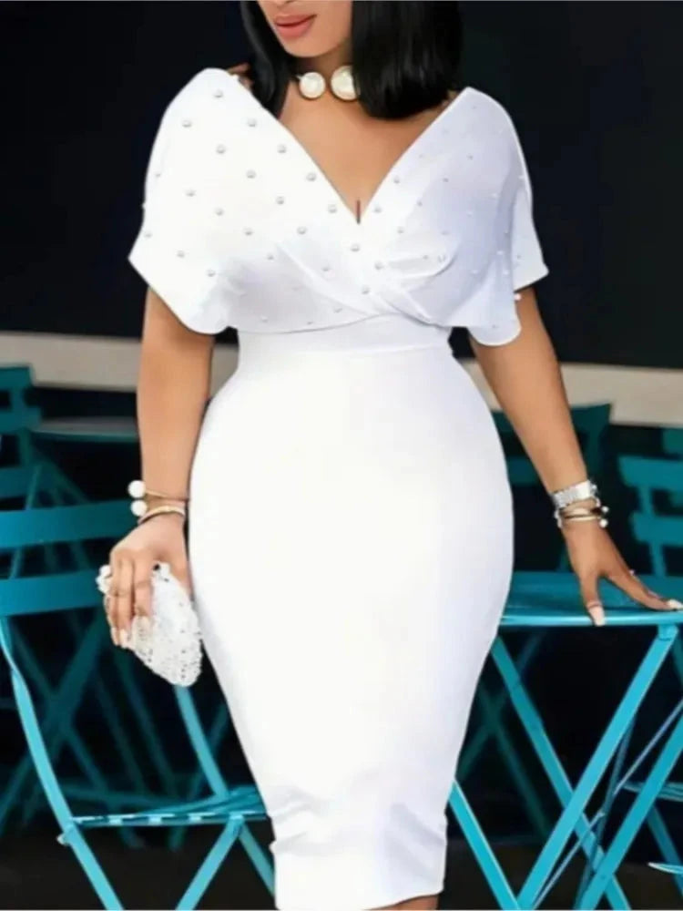 Fashion Party Dress For Wonen Sexy V Neck Package Hip GlowCart