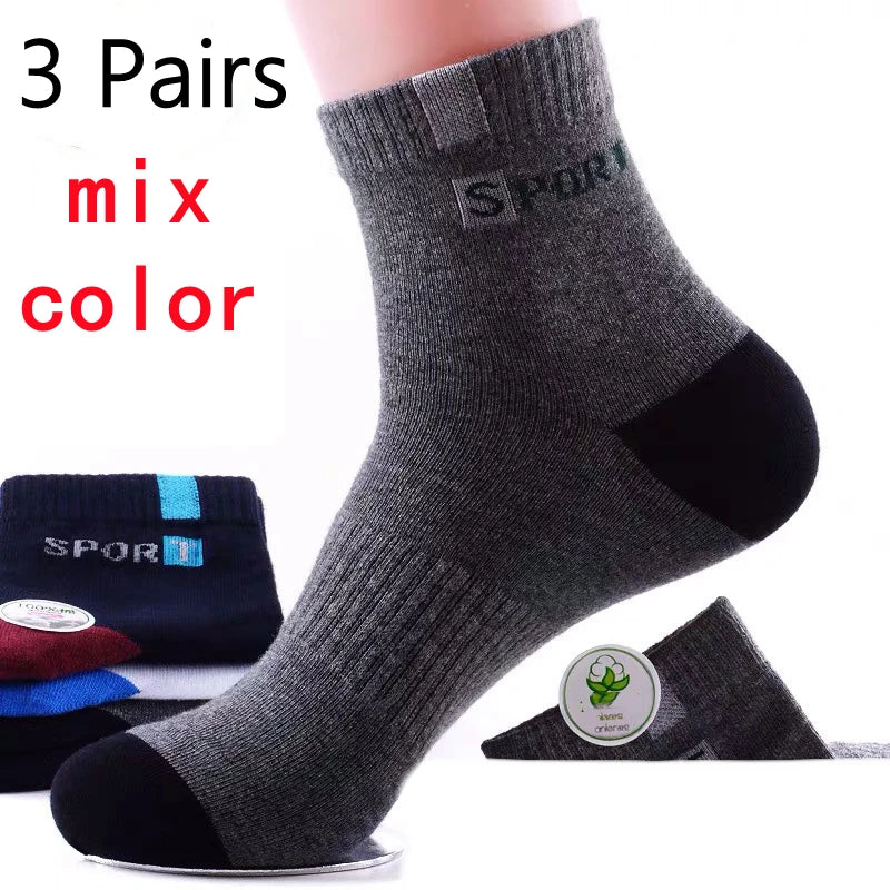 5pairs Men's Fashion Sports Socks, Striped Cotton Sweat Absorption Breathable Comfortable Ankle Socks GlowCart