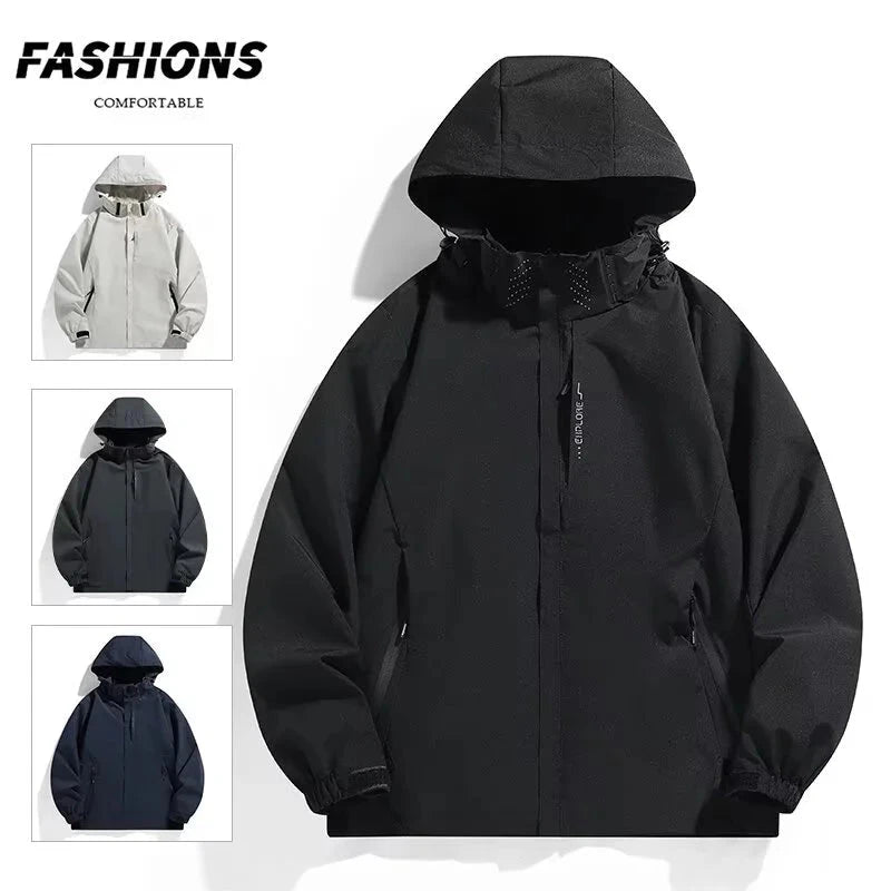 Men's Waterproof Rain Jacket Lightweight Outer Hooded GlowCart