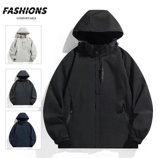 Men's Waterproof Rain Jacket Lightweight Outer Hooded GlowCart