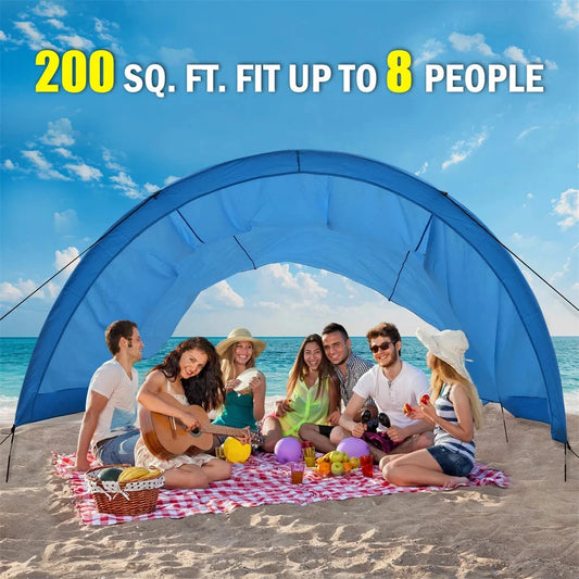Extra-large camping beach tent suitable for 4-8 people, UV GlowCart