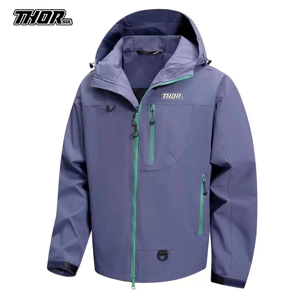 THORSOL Bike Windbreaker Cycling Men's MTB Jackets Motocross Mountain Bicycle Clothing Chaqueta Deportiva Outdoor Cycle Raincoat GlowCart