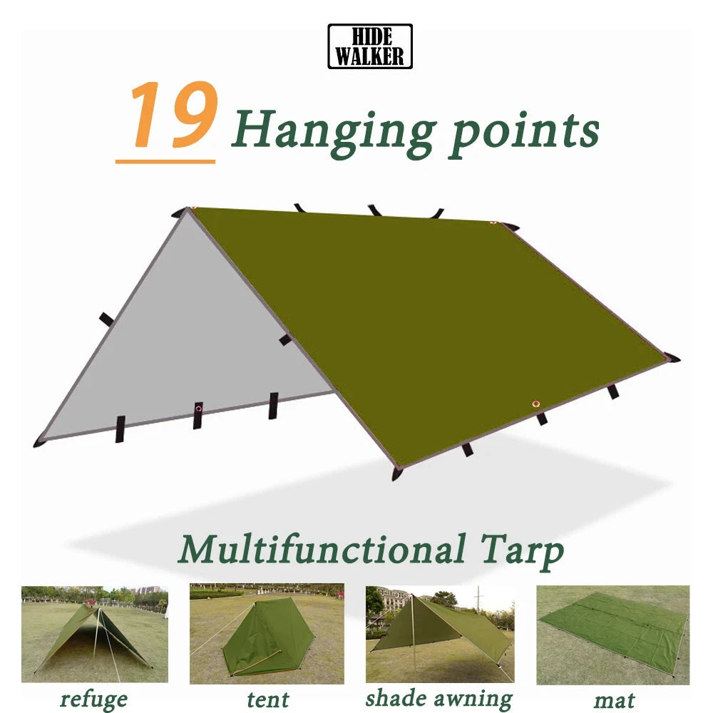 Waterproof Tent Tarp 19 Hang Points Survival Tent Outdoor GlowCart