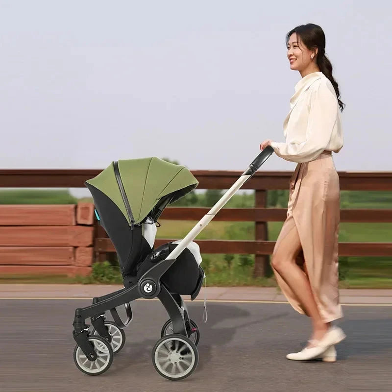 New Baby Stroller 4in1 multi-function car seat Four-wheel stroller folded baby carries baby stroller 3 in 1 Portable GlowCart
