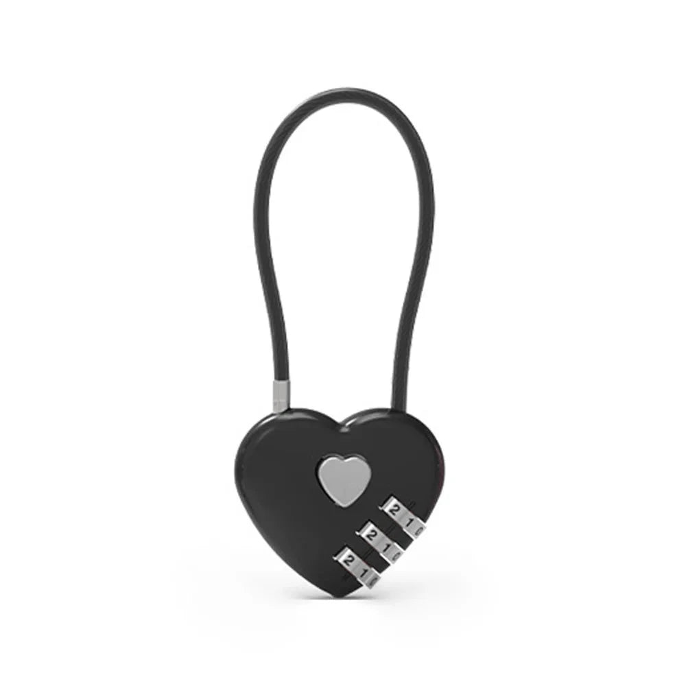 INS Korean Red Heart Lock Keychain Bag Charms Y2k Emo GlowCart