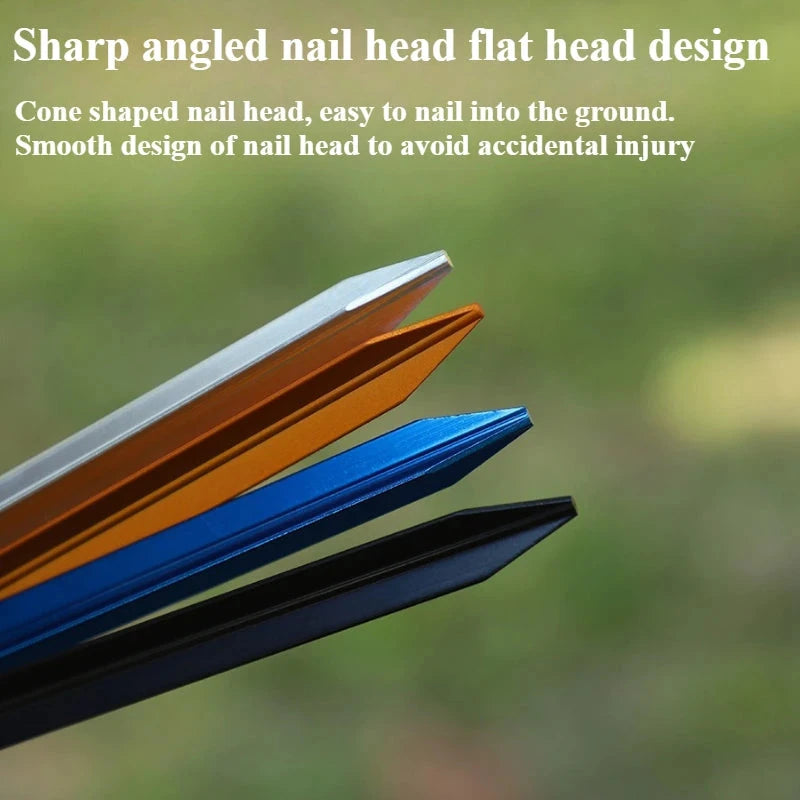 Outdoor tent with triangular ground nails Tent Takes Pegs GlowCart