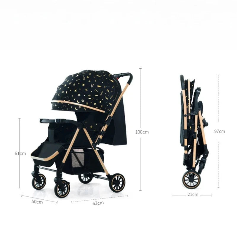 Detachable Twin Baby Stroller for Second Child, Can Sit or Lie Down, Foldable Baby Stroller for Children To Go Out GlowCart