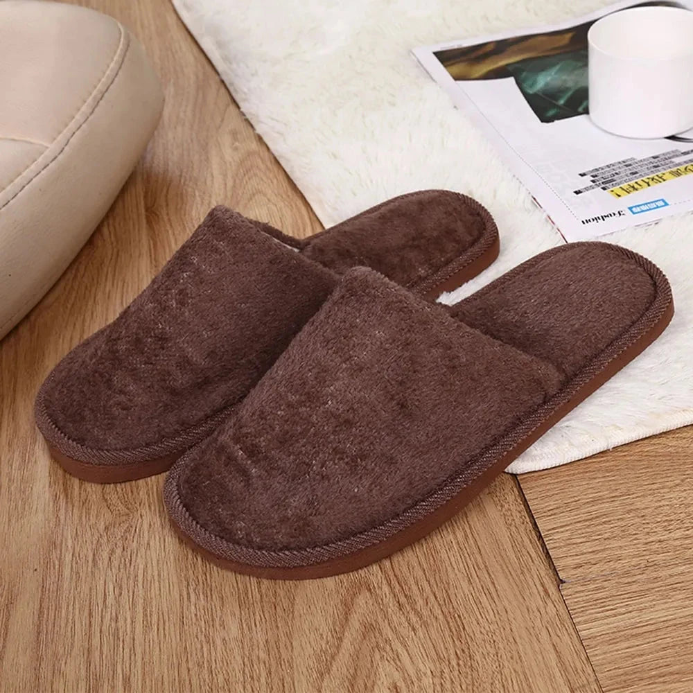 Men's solid color Plush Home Slippers Cute Autumn Winter Cotton Warm Slipper Kids Women Stuffed Doll Indoor Shoes New Year Gift GlowCart