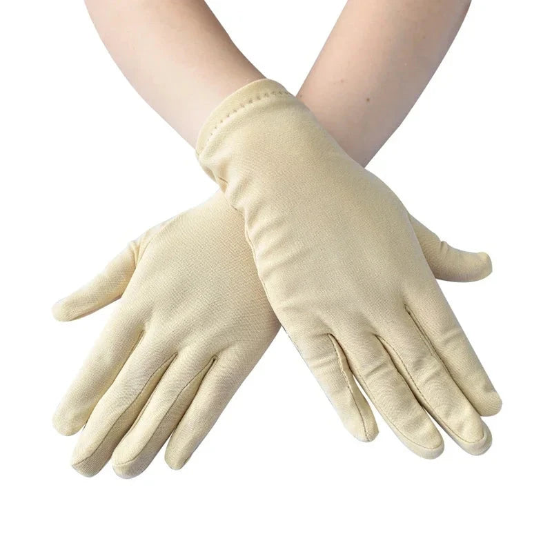 Woman Gloves for Summer Satin Sunscreen  Female Thin Solid GlowCart