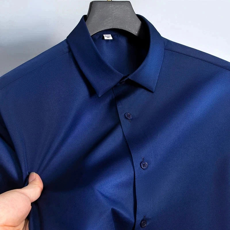 New Anti-Wrinkle Men Shirts Long Sleeve Dress Shirts For Men GlowCart