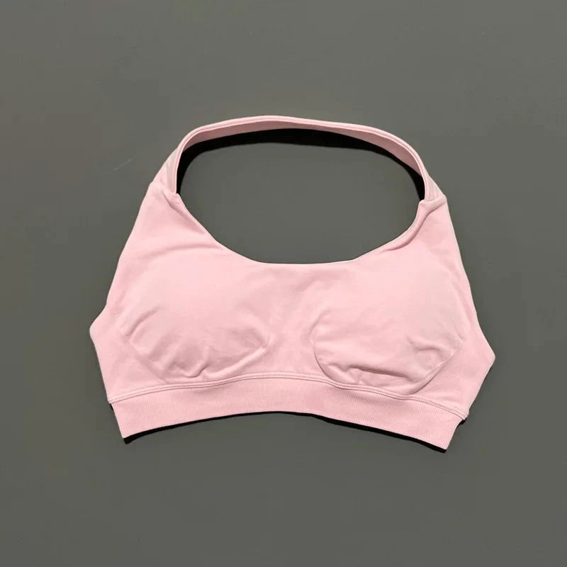 HISTELLO Impact Sports Bra Women Seamless Halter Clothes Push-up Vest Brassiere Gym Top Backless Yoga Workout Running Underwear GlowCart