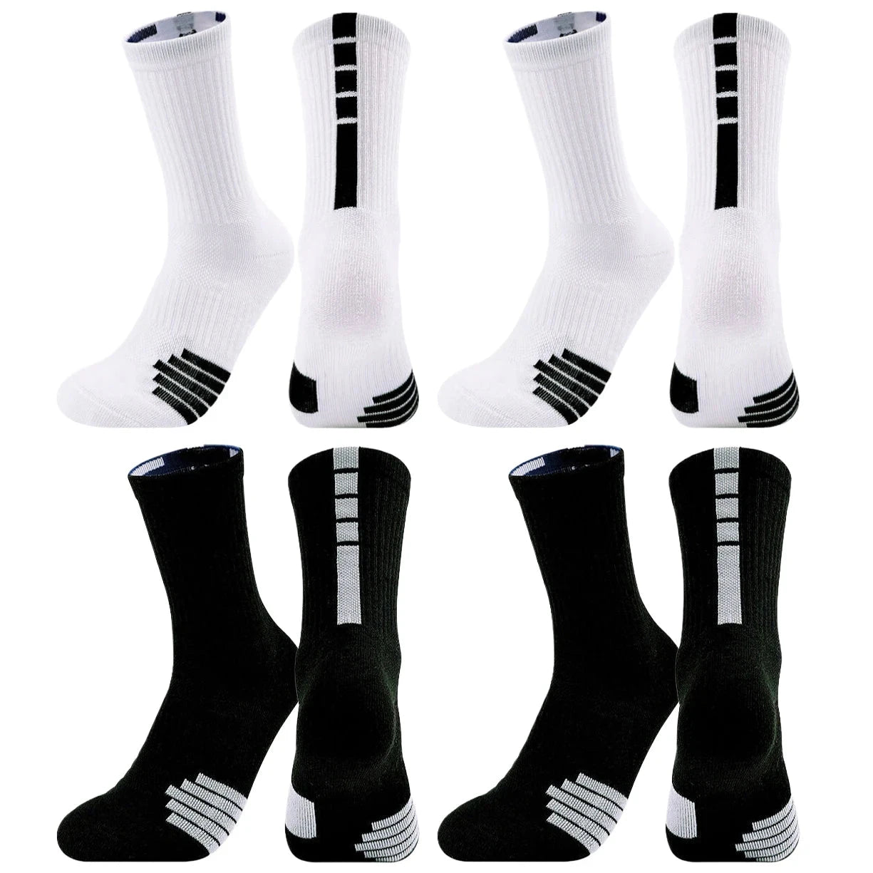 4Pair Men Women Sport Socks Football Basketball Baseball Rugby Soccer Cycling Running Hiking Tennis GlowCart