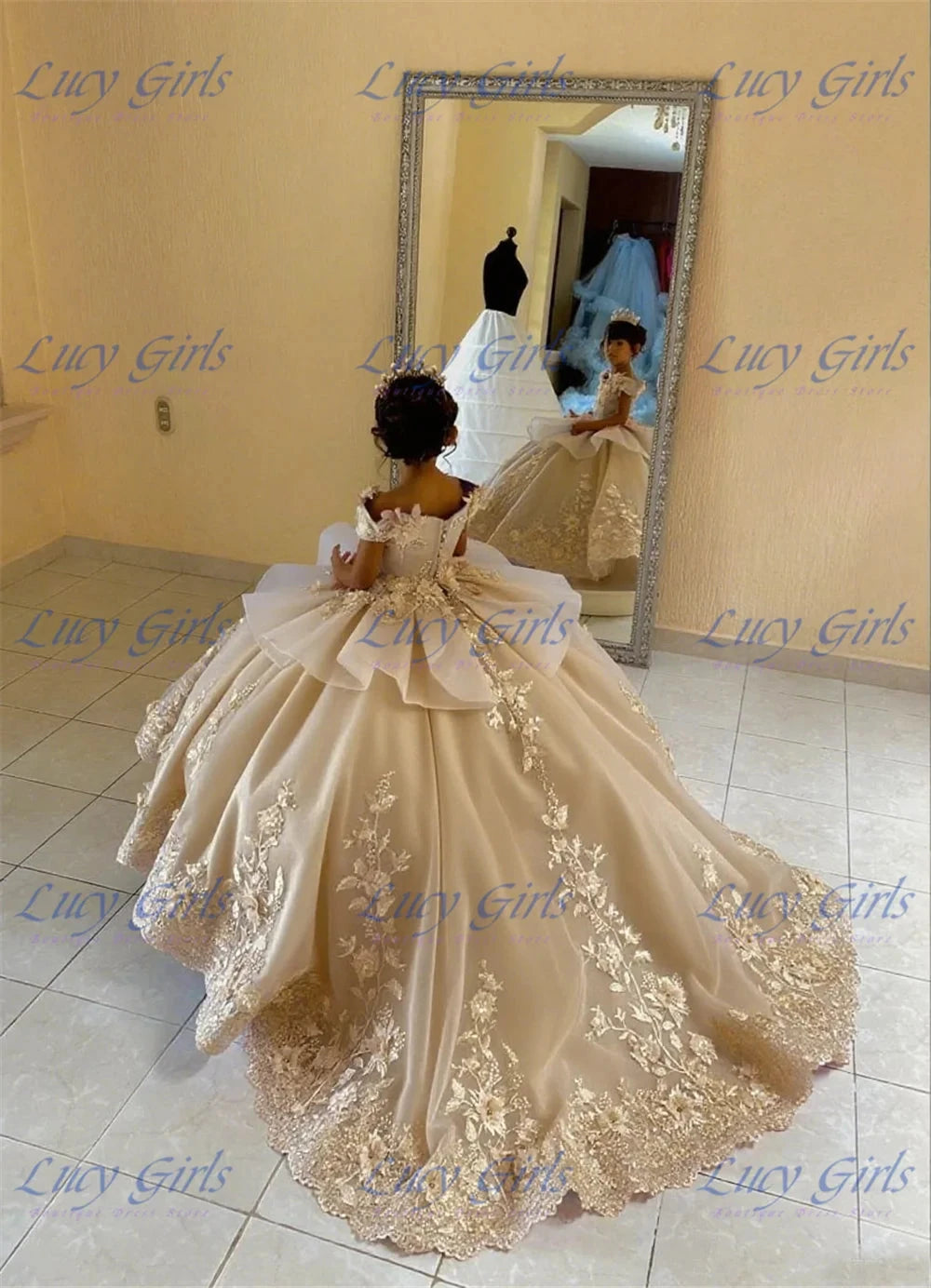 Luxurious Double Color Flower Girl Dress Wedding Dresses GlowCart