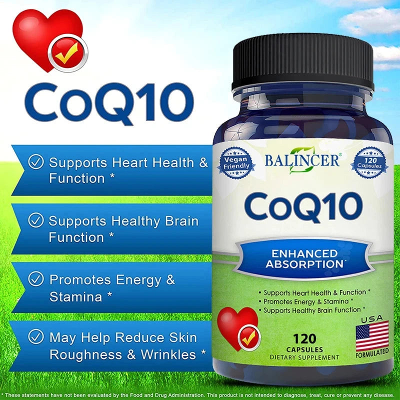 120pcs Organic Q10 Coenzyme 400mg Capsules Cardiovascular GlowCart