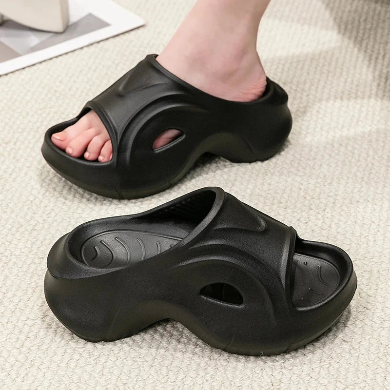 Chunky Platform Slippers for Women Summer Comfortable Wedge GlowCart