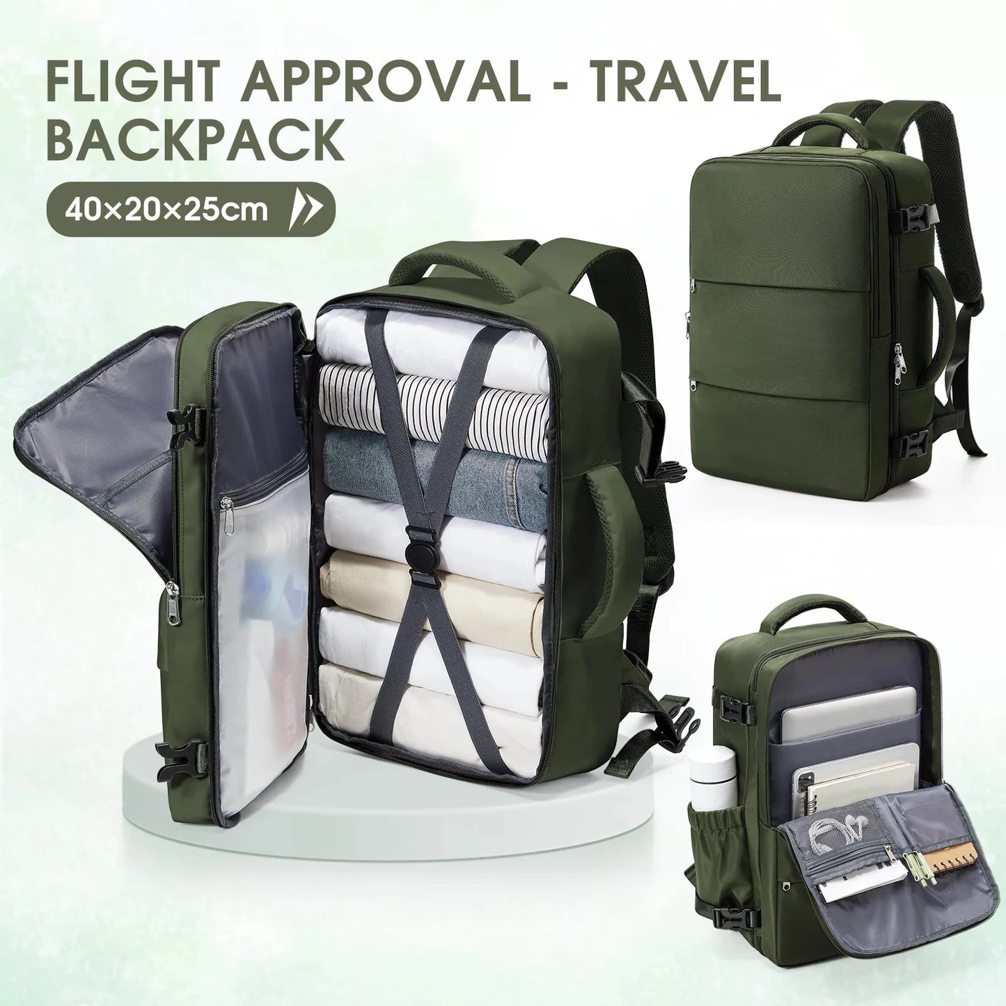 Notebook Backpack Travel 40x20x25 Ryanair Laptop Bag Men GlowCart
