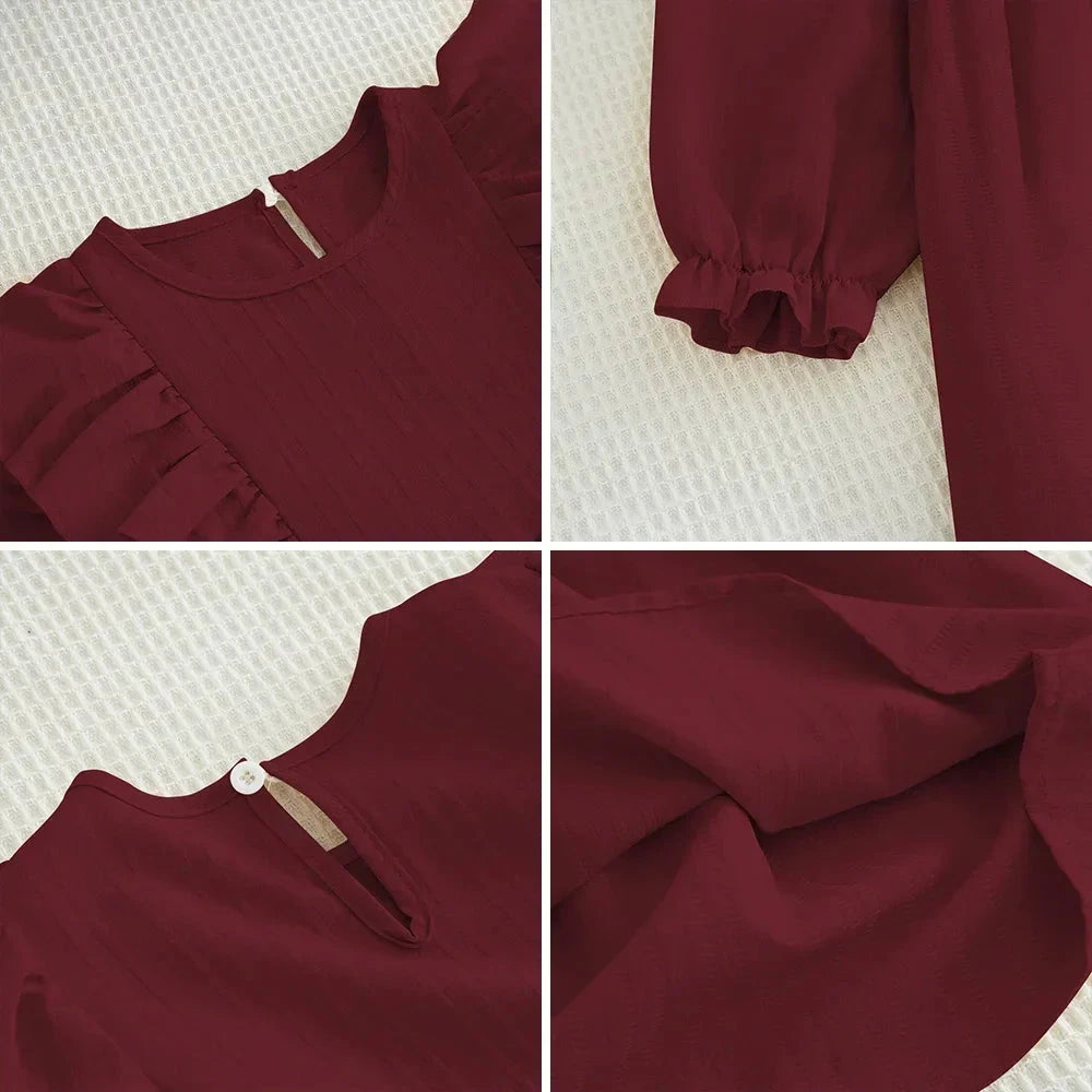 Plain Casual Girls Dress Autumn Long Sleeved Pleated Kids Dresses for Girls Pink Clothes Fashionable New Children's Clothing GlowCart