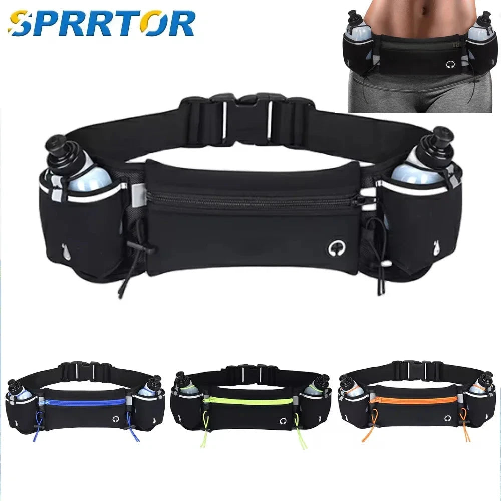 1PCS Hydration Running Belt with Water Bottles for Men & Women – Running Water Bottles, Water Resistant Pouch Fits All Phones GlowCart