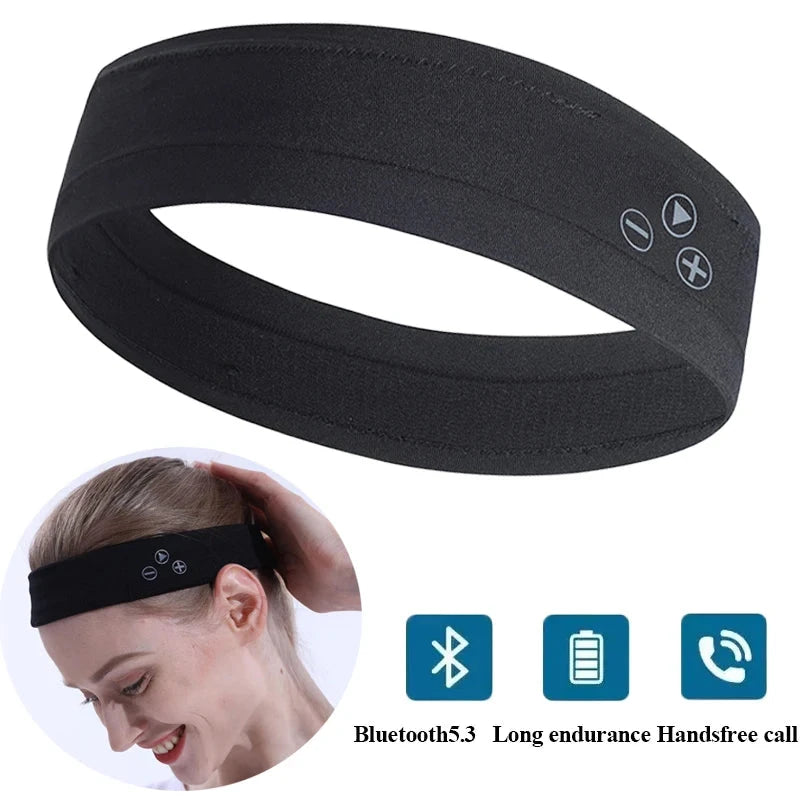 Wireless Bluetooth 5.3 Headphones Sweatproof Sports Headband GlowCart
